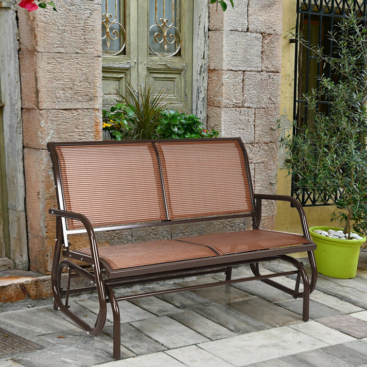 Wade Logan Alista Metal Outdoor Bench Reviews Wayfair